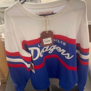 Mens Dodgers head coach crew sweater with pockets